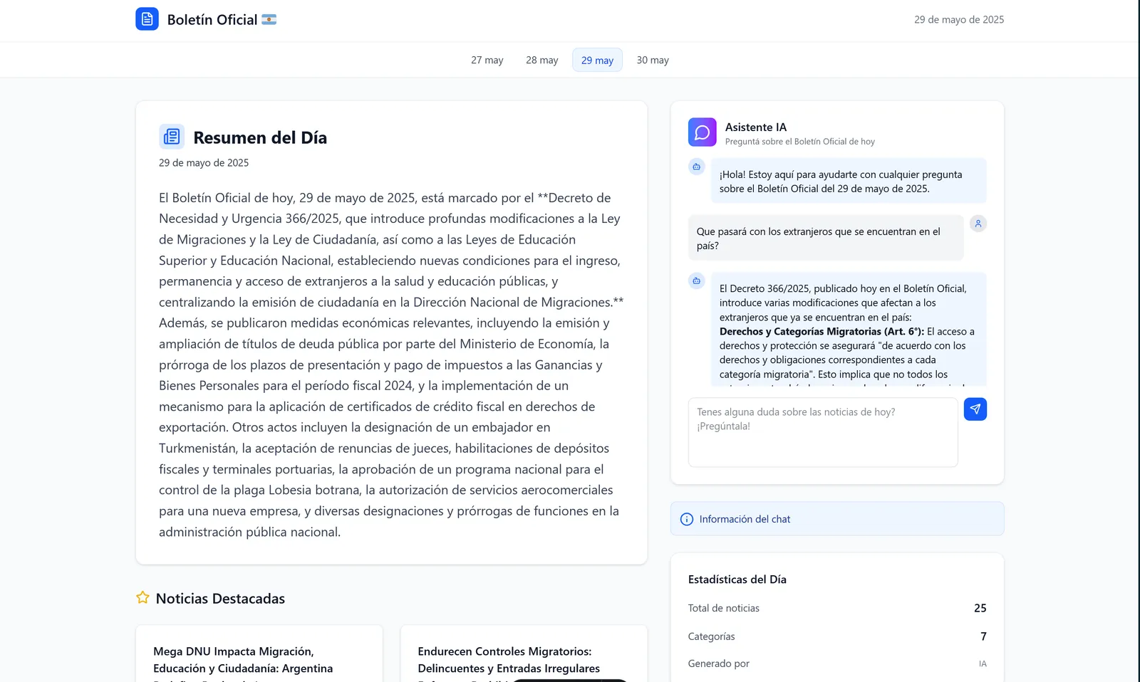 Boletin Oficial home page